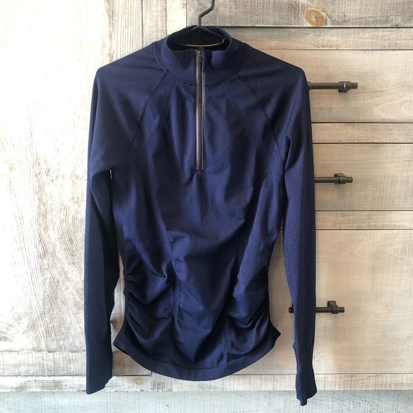 Athleta Fastest Track Half Zip Navy - Sz Small - Picture 2 of 12